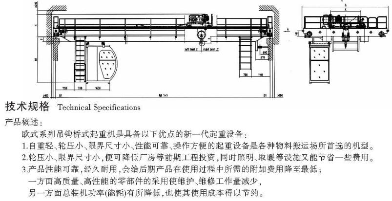 &nbsp;5—320、75噸歐式吊鉤橋式起重機(jī)
